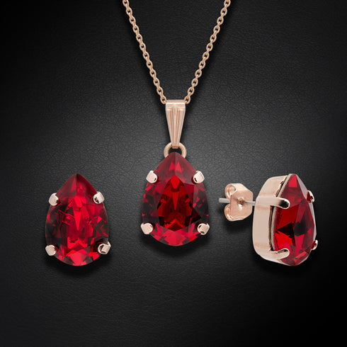Komplektas "Venėra II (Siam)" su Swarovski™ kristalais